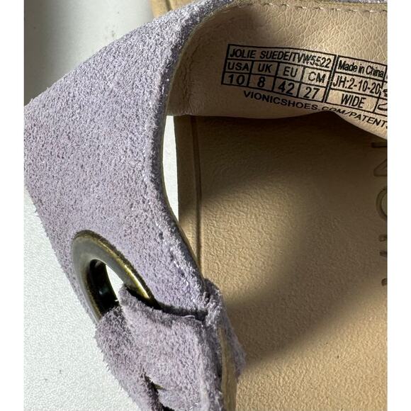 Vionic Anitra Women’s Platform Wedge Thong Sandals Lavender Suede Size 10 Wide - Picture 6 of 8